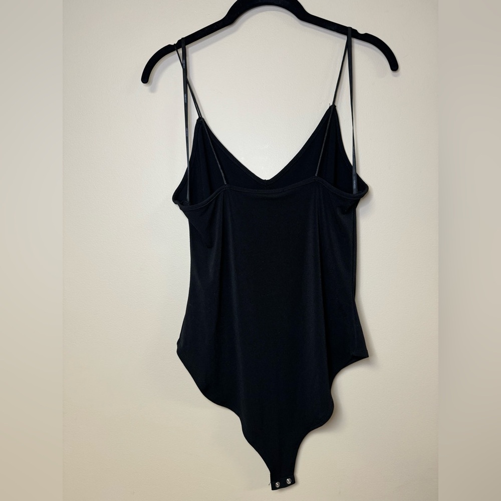 Forever 21 Black Sleeveless Asymmetrical Bodysuit
